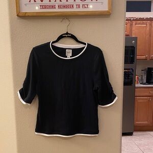 Maeve Black Top with White Accents